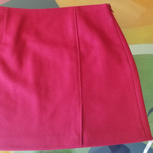 Express wool red mini skirt sz 1/2, 4” front slit